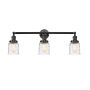 Innovations Lighting Bell 3 Light 30" Wide Vanity Light Matte Black / Deco Swirl