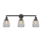 Innovations Lighting Chatham 3 Light 30" Wide Bathroom Vanity Light with Multiple Shade Options Matte Black / Clear