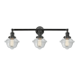 Innovations Lighting Small Oxford 3 Light 34" Wide Bathroom Vanity Light with Multiple Shade Options Matte Black / Clear