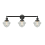 Innovations Lighting Small Oxford 3 Light 34" Wide Bathroom Vanity Light with Multiple Shade Options Matte Black / Seedy