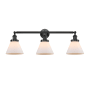 Innovations Lighting Cone 3 Light 32" Wide Commercial Vanity Light Oil Rubbed Bronze / Matte White