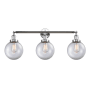 Innovations Lighting Beacon 3 Light 32" Wide Vanity Light Polished Chrome / Clear