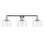 Innovations Lighting Bell 3 Light 32" Wide Vanity Light Polished Chrome / Clear Deco Swirl