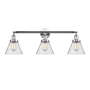 Innovations Lighting Cone 3 Light 32" Wide Commercial Vanity Light Polished Chrome / Seedy