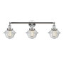 Innovations Lighting Small Oxford 3 Light 34" Wide Bathroom Vanity Light with Multiple Shade Options Polished Chrome / Clear