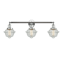 Innovations Lighting Small Oxford 3 Light 34" Wide Bathroom Vanity Light with Multiple Shade Options Polished Chrome / Seedy