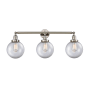 Innovations Lighting Beacon 3 Light 32" Wide Vanity Light Polished Nickel / Clear