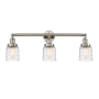 Innovations Lighting Bell 3 Light 30" Wide Vanity Light Polished Nickel / Deco Swirl