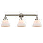 Innovations Lighting Cone 3 Light 32" Wide Commercial Vanity Light Polished Nickel / Matte White