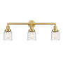 Innovations Lighting Bell 3 Light 30" Wide Vanity Light Satin Gold / Deco Swirl