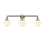 Innovations Lighting Small Oxford 3 Light 34" Wide Bathroom Vanity Light with Multiple Shade Options Brushed Satin Nickel / Matte White