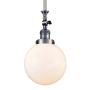Innovations Lighting Beacon Single Light 8" Wide Mini Pendant with Heavy Cast Canopy Antique Brass / Matte White Cased