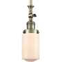 Innovations Lighting Dover 5" Wide Mini Rod Hung Adjustable Pendant Antique Brass / Matte White Cased
