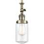Innovations Lighting Dover 5" Wide Mini Rod Hung Adjustable Pendant Antique Brass / Clear