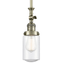 Innovations Lighting Dover 5" Wide Mini Rod Hung Adjustable Pendant Antique Brass / Seedy