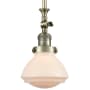 Innovations Lighting Olean 7" Wide Mini Rod Hung Adjustable Pendant Antique Brass / Matte White