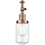 Innovations Lighting Dover 5" Wide Mini Rod Hung Adjustable Pendant Antique Copper / Clear