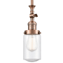 Innovations Lighting Dover 5" Wide Mini Rod Hung Adjustable Pendant Antique Copper / Seedy