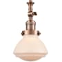 Innovations Lighting Olean 7" Wide Mini Rod Hung Adjustable Pendant Antique Copper / Matte White