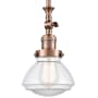 Innovations Lighting Olean 7" Wide Mini Rod Hung Adjustable Pendant Antique Copper / Clear