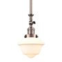 Innovations Lighting Small Oxford Single Light 8" Wide Mini Pendant Antique Copper / Matte White Cased