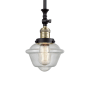 Innovations Lighting Small Oxford Single Light 8" Wide Mini Pendant Black / Antique Brass / Seedy