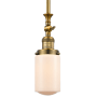 Innovations Lighting Dover 5" Wide Mini Rod Hung Adjustable Pendant Brushed Brass / Matte White Cased