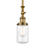 Innovations Lighting Dover 5" Wide Mini Rod Hung Adjustable Pendant Brushed Brass / Clear