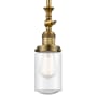 Innovations Lighting Dover 5" Wide Mini Rod Hung Adjustable Pendant Brushed Brass / Seedy