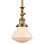Innovations Lighting Olean 7" Wide Mini Rod Hung Adjustable Pendant Brushed Brass / Matte White