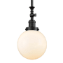 Innovations Lighting Beacon Single Light 8" Wide Mini Pendant with Heavy Cast Canopy Matte Black / Matte White Cased