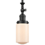 Innovations Lighting Dover 5" Wide Mini Rod Hung Adjustable Pendant Matte Black / Matte White Cased