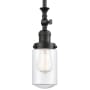 Innovations Lighting Dover 5" Wide Mini Rod Hung Adjustable Pendant Matte Black / Clear