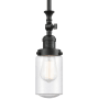 Innovations Lighting Dover 5" Wide Mini Rod Hung Adjustable Pendant Matte Black / Seedy