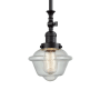 Innovations Lighting Small Oxford Single Light 8" Wide Mini Pendant Matte Black / Seedy