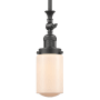 Innovations Lighting Dover 5" Wide Mini Rod Hung Adjustable Pendant Oil Rubbed Bronze / Matte White Cased