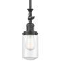 Innovations Lighting Dover 5" Wide Mini Rod Hung Adjustable Pendant Oil Rubbed Bronze / Clear