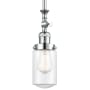 Innovations Lighting Dover 5" Wide Mini Rod Hung Adjustable Pendant Polished Chrome / Clear