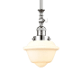 Innovations Lighting Small Oxford Single Light 8" Wide Mini Pendant Polished Chrome / Matte White Cased