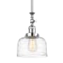 Innovations Lighting Bell 8" Wide Mini Pendant Polished Chrome / Clear Deco Swirl