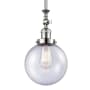 Innovations Lighting Beacon Single Light 8" Wide Mini Pendant with Heavy Cast Canopy Polished Nickel / Seedy
