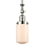 Innovations Lighting Dover 5" Wide Mini Rod Hung Adjustable Pendant Polished Nickel / Matte White Cased