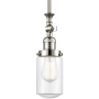 Innovations Lighting Dover 5" Wide Mini Rod Hung Adjustable Pendant Polished Nickel / Clear