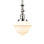 Innovations Lighting Small Oxford Single Light 8" Wide Mini Pendant Polished Nickel / Matte White Cased