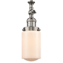 Innovations Lighting Dover 5" Wide Mini Rod Hung Adjustable Pendant Brushed Satin Nickel / Matte White Cased