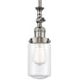 Innovations Lighting Dover 5" Wide Mini Rod Hung Adjustable Pendant Brushed Satin Nickel / Clear