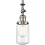 Innovations Lighting Dover 5" Wide Mini Rod Hung Adjustable Pendant Brushed Satin Nickel / Seedy