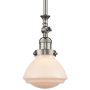 Innovations Lighting Olean 7" Wide Mini Rod Hung Adjustable Pendant Brushed Satin Nickel / Matte White