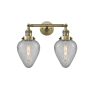 Innovations Lighting Geneseo 2 Light 17" Wide Bathroom Vanity Light Antique Brass / Clear Crackle