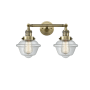 Innovations Lighting Small Oxford 2 Light 17" Wide Bathroom Vanity Light with Multiple Shade Options Antique Brass / Clear